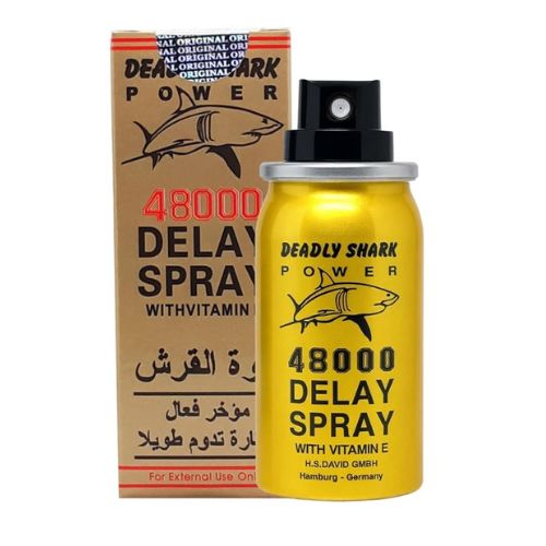 deadly shark power 48000 delay spray for men (150 sprays) deadly shark power 48000 delay spray for men (150 sprays)