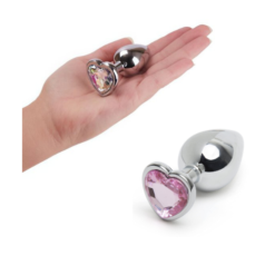 metal butt plug small size heart shape at 003