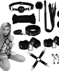 10 Pieces BDSM Sex Bondage Kit - Black