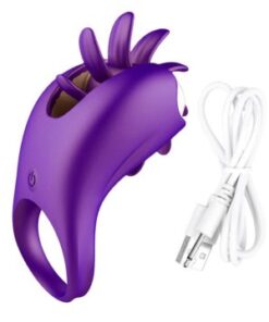 1st Grade Vibrating Tongue Licking G Spot Penis Ring For Man
