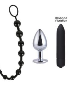 3 Pieces Anal Toys Set Black