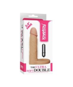 5.8 Inches Ultra Soft Double Penetration Cock ring With Vibrating Dildo