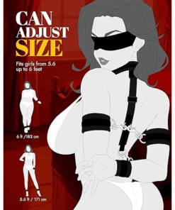 Alternative view of BDSM Bondage Kit for Couples Sex Adjustable Set with Handcuffs, Ankle Cuffs, Blindfold Restraint