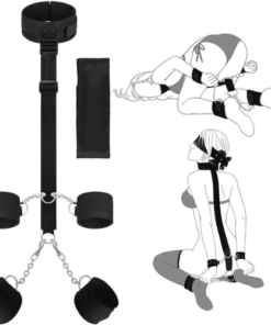 BDSM Bondage Kit for Couples Sex Adjustable Set with Handcuffs, Ankle Cuffs, Blindfold Restraint