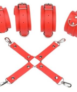 BDSM Sex Bondage Restraint Bondage Fetish Slave Handcuffs Ankle Cuffs For Couples | Red