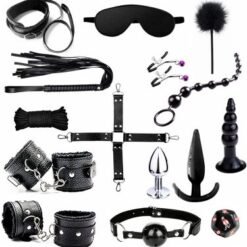 beginners-sm-adult-game-bdsm-restraints-sex-toys-15-pcs-bondage-kit-black