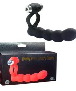 Black Cock Ring Trinity fun Lover's beads for male