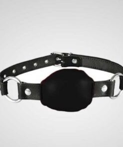 Black Leather Mouth Gag For Couple