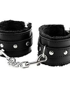 Black SM Bondage Sex Leather Handcuffs
