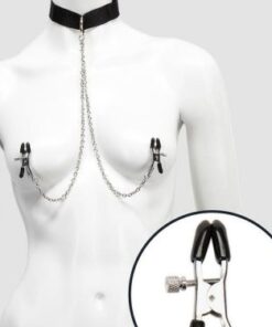 Collar With Nipple Clamps Black