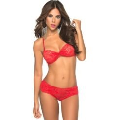 LACE BRALETTE LINGERIE SET WITH NATURAL LIFT CUPS