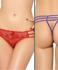 Layered Lace Thong Panty-Red