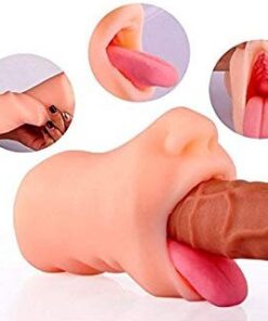 Male Oral Masturbator for Men Deep Throat Silicone Realistic Mouth Pocket Pussy