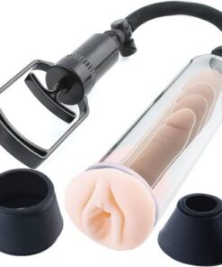 Vagina Cap Sleeve With Manual Penis Enlarge Pump For Men